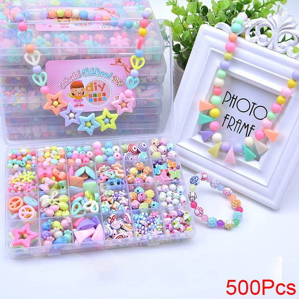 DIY Handmade Beaded Toy with Accessory Set Children Creative 24 Grid Girl Jewelry Making Toys Educational Toys Children Gift