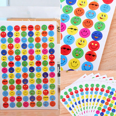 1120Pcs Reward Smile Love Heart School Teacher Praise kids Face Stickers DIY Decals  For Notebook Albums Scrapbook Classic Toys